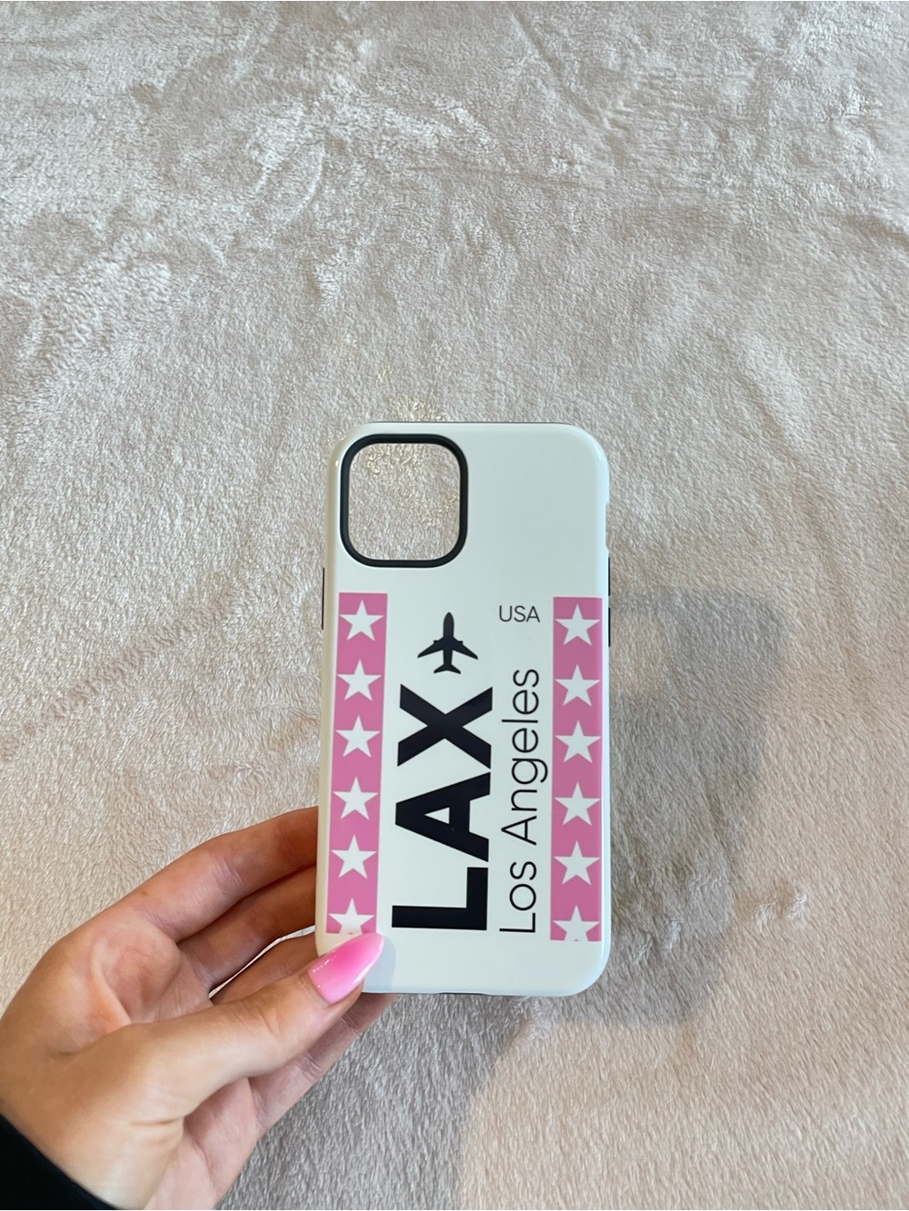 White & Pink LAX Los Angeles Phone Case - Travel Graphic